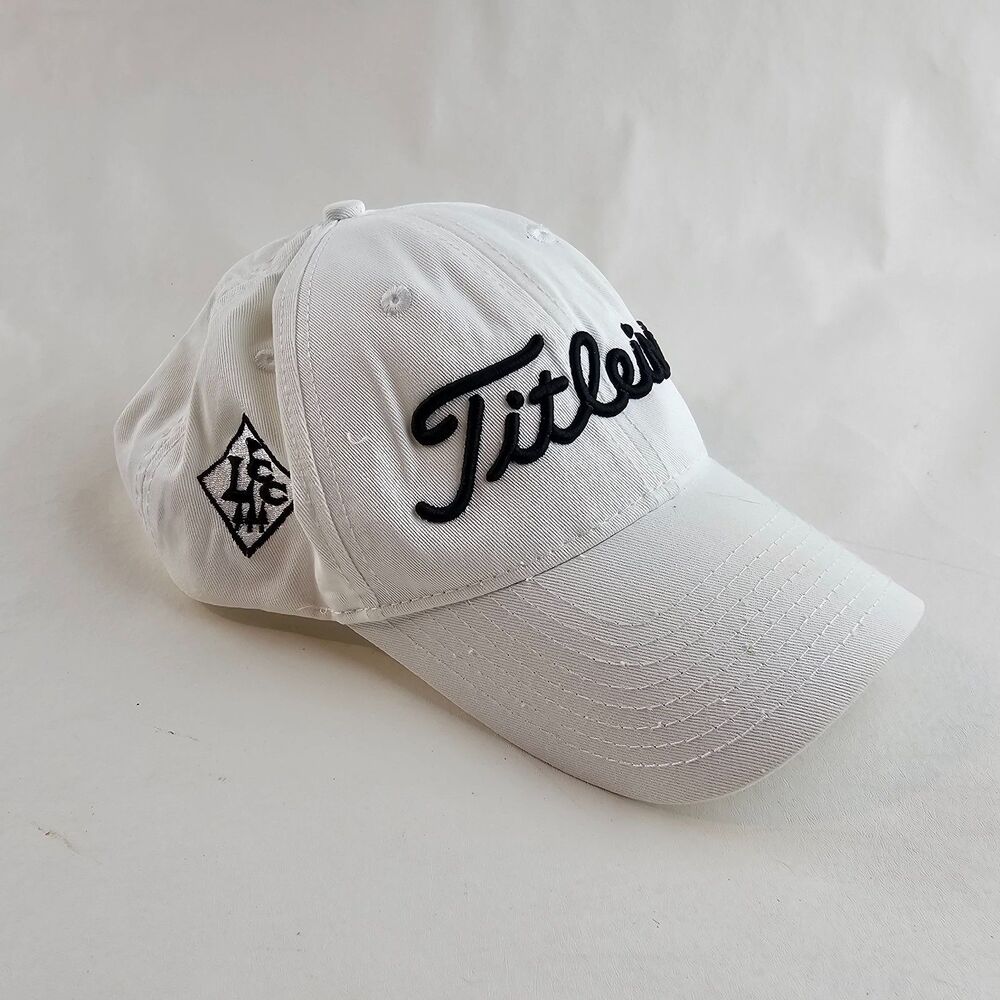 Titleist Golf Hat White Black Embroidered Logo Adjustable Strapback Cap LCC